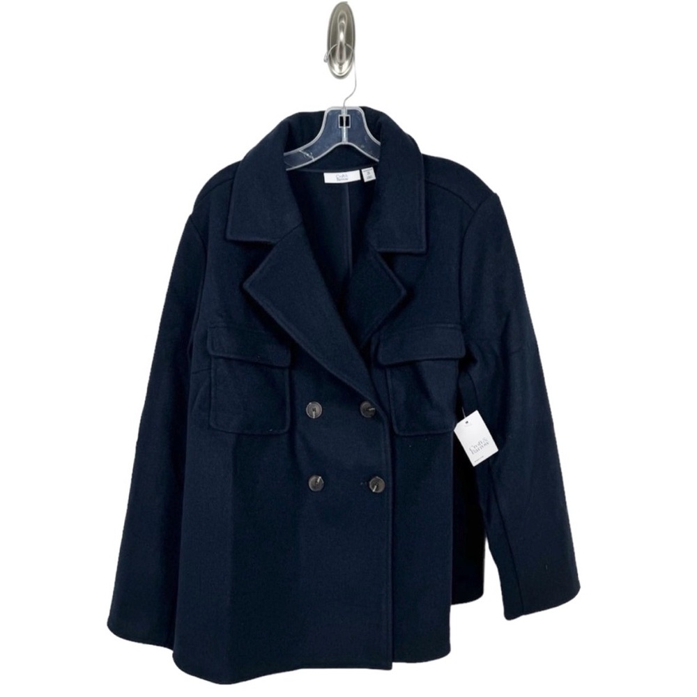 Croft & Barrow navy double breasted cropped jacket 2X - Picture 2 of 16